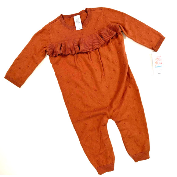 Copied - Carter's - Just One you - Infant Knit Romper, 9m - Copper - Picture 2 of 3